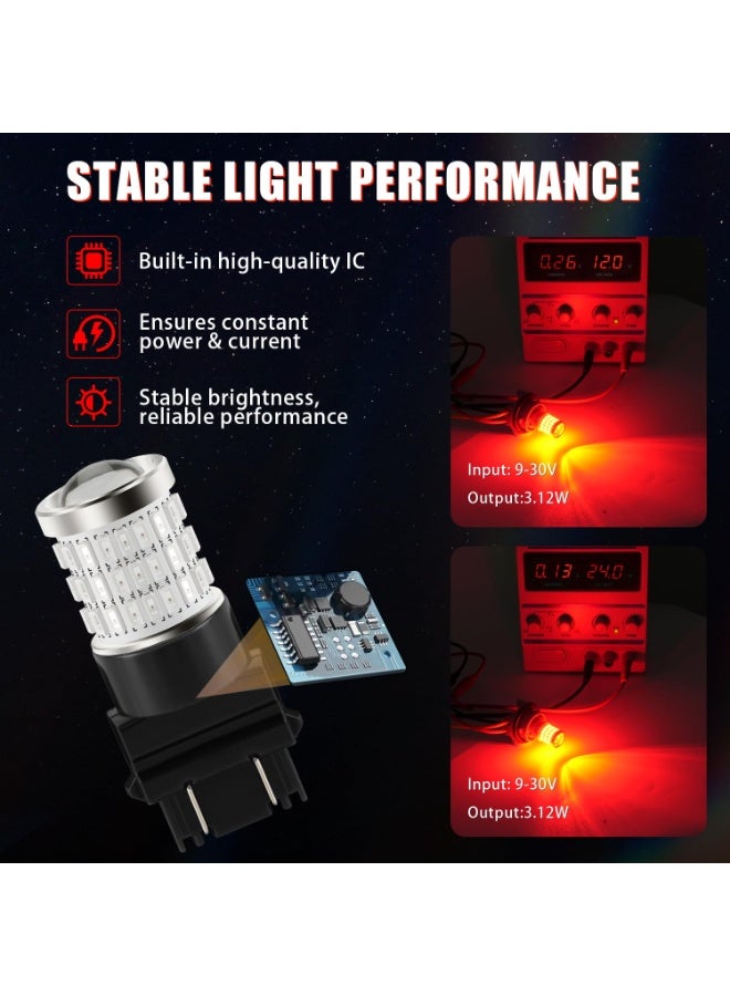 KISSUN 3157 LED Bulb Red, 3057 LED Brake Lights Bulbs Super Bright for Rear Brake Lights and Tail Lights, 2 Pack - Image 4